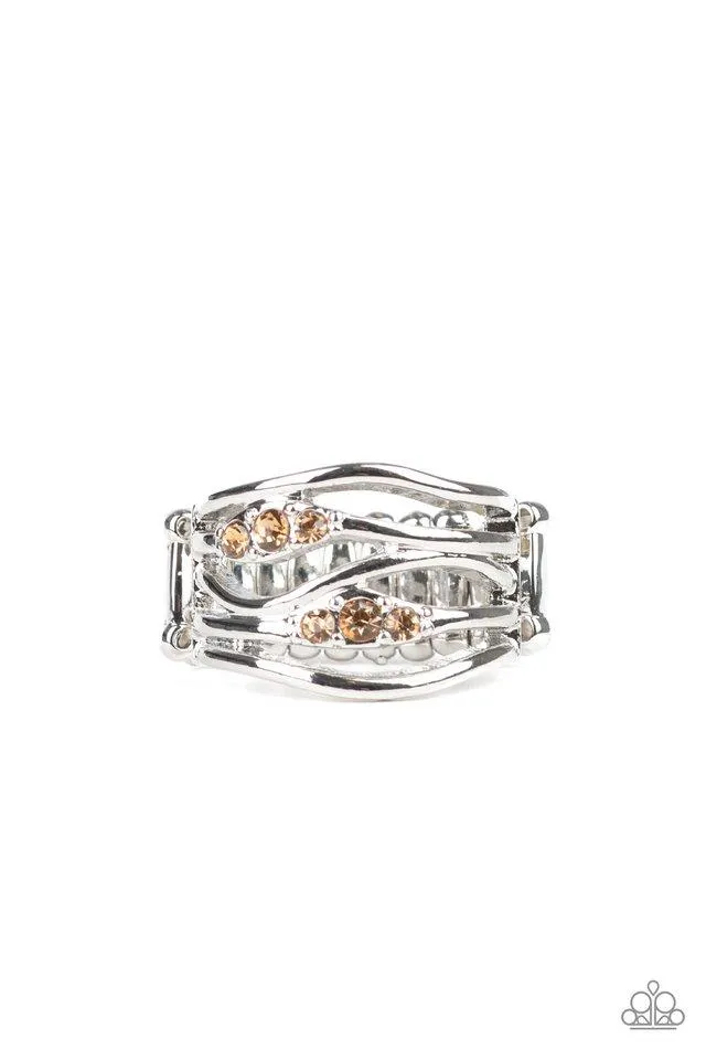 Paparazzi Ring ~ Cash Dash - Brown