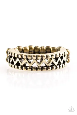 Paparazzi Ring ~ Thunder and Lightning - Brass