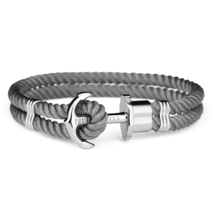 Paul Hewitt Phrep Nylon Silver / Grey Bracelet - L