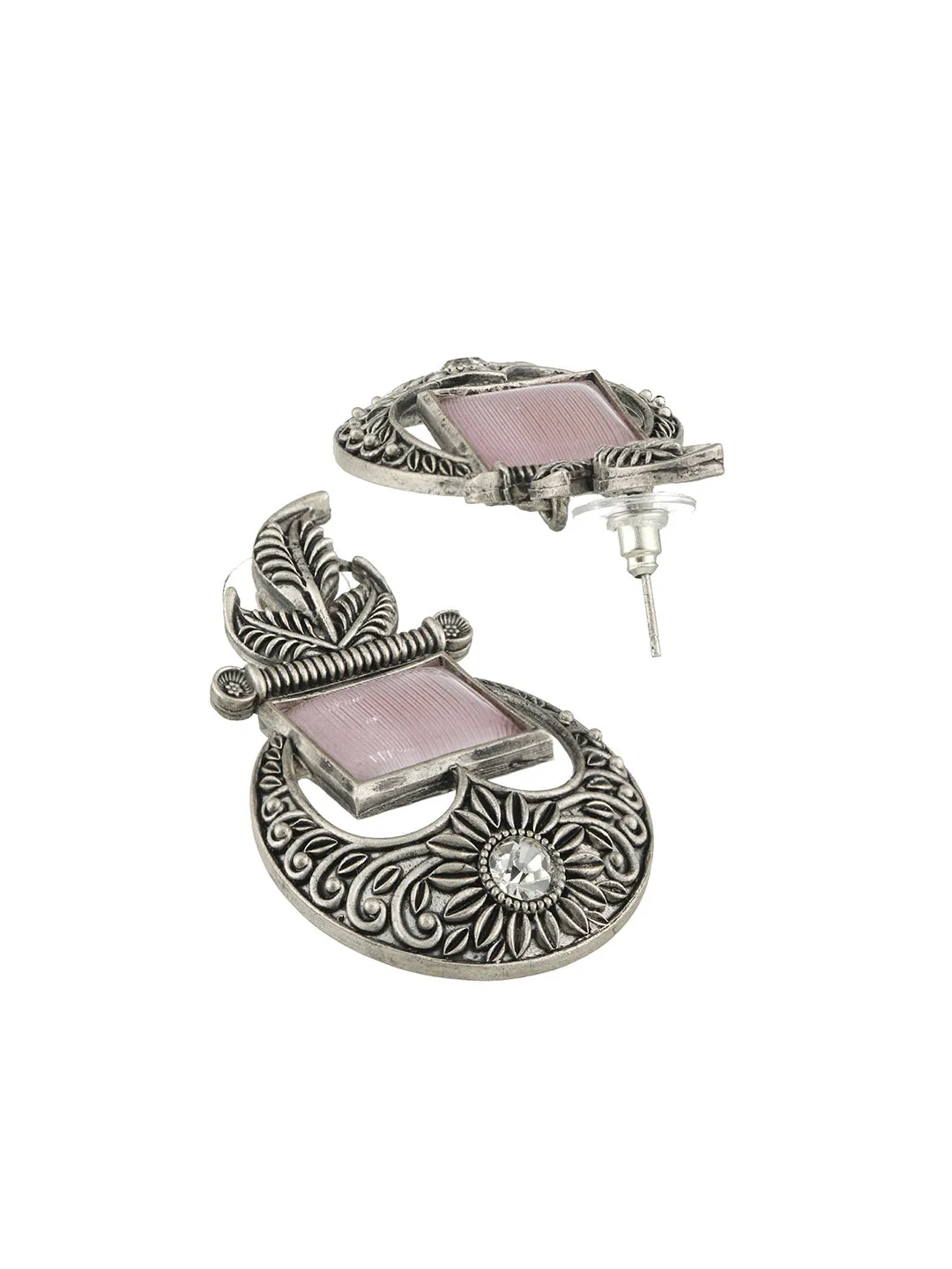 Pink Silver Plating Contemporary Studs Earrings