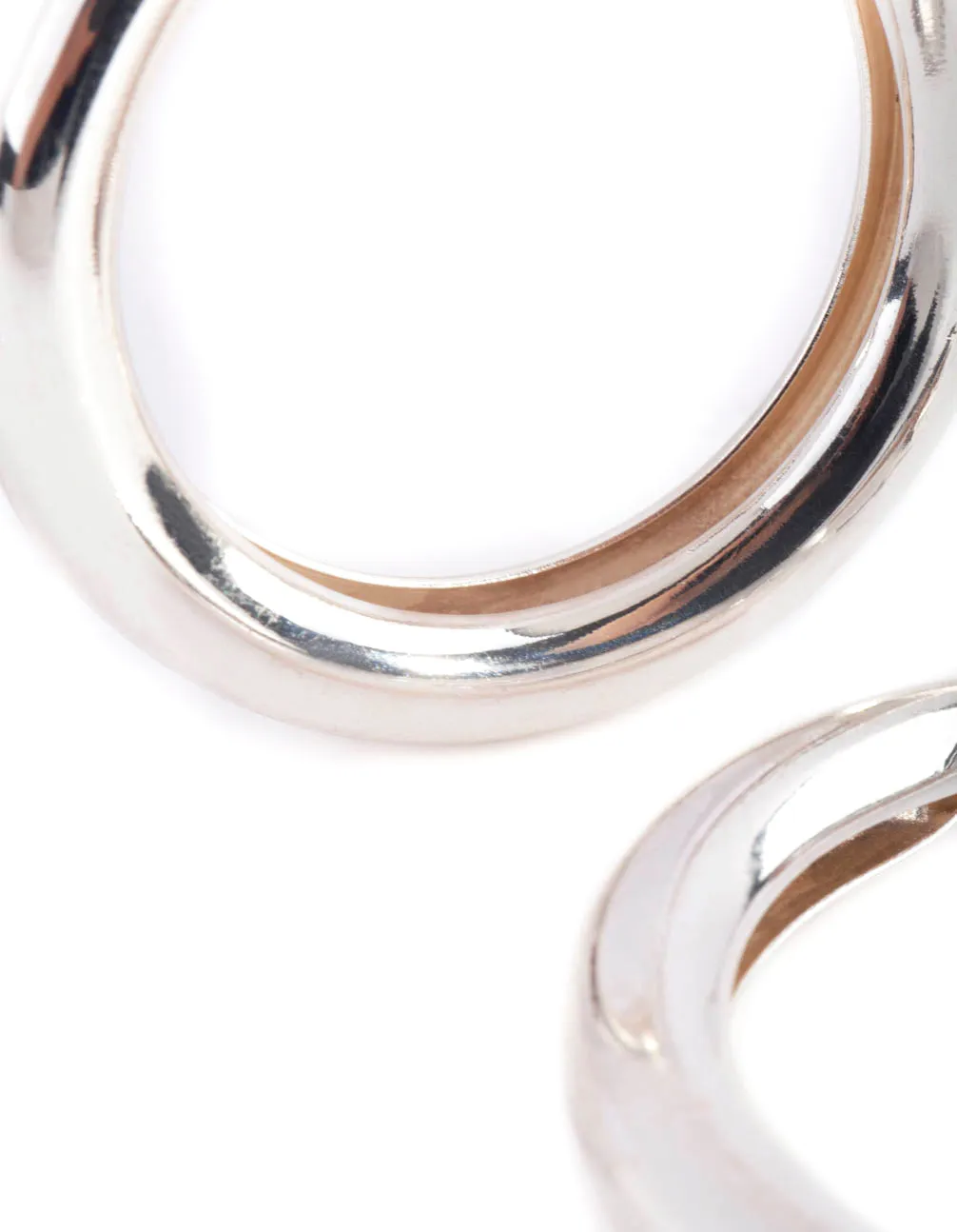 Polished Silver Chunky Hoop Earrings