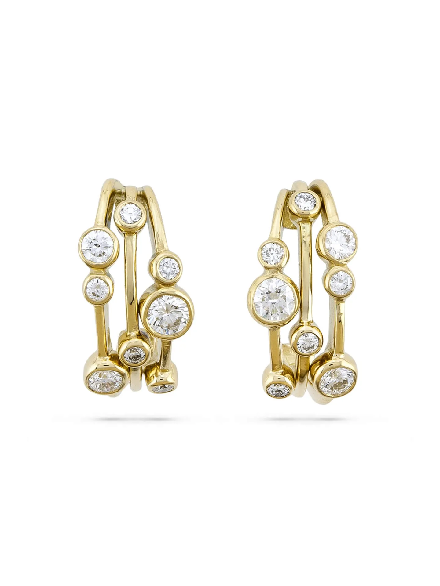 Raindance Yellow Gold Diamond Hoop Earrings