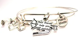 Real Friends Help You Kill Zombies Expandable Bangle Bracelet Set