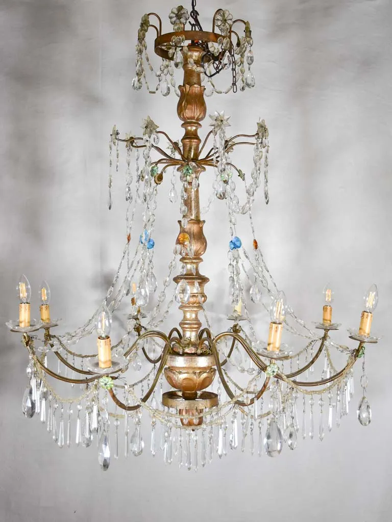 RESERVED Large early 19th-century Italian chandelier 45" x 30¾"