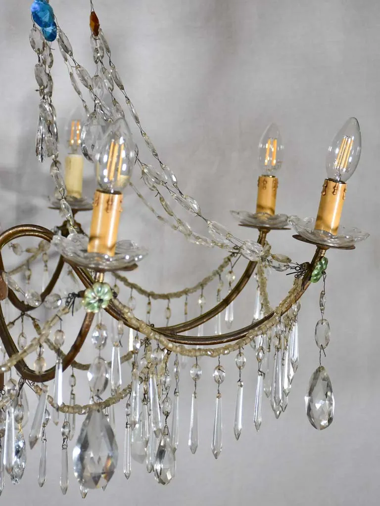 RESERVED Large early 19th-century Italian chandelier 45" x 30¾"