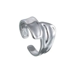 Ripple Titanium Steel Adjustable Women's Ring - Planderful Collection "Everyday Genie"