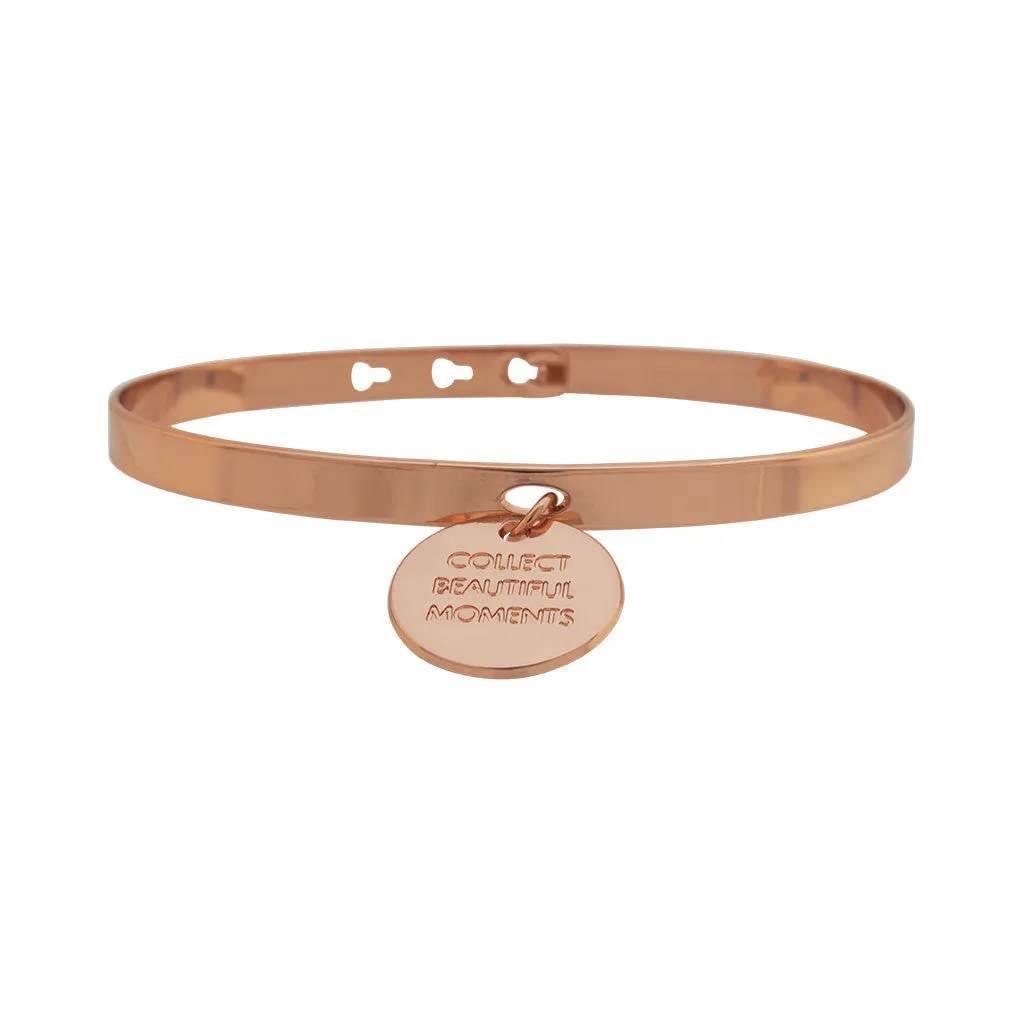 Rose Gold "Collect beautiful moments" Charm Bracelet