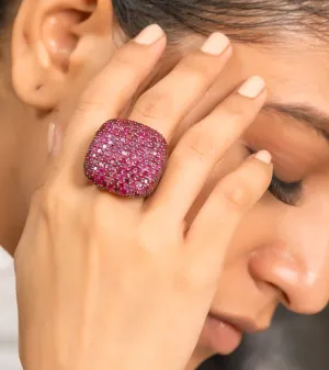 Ruby Square | Cocktail Ring