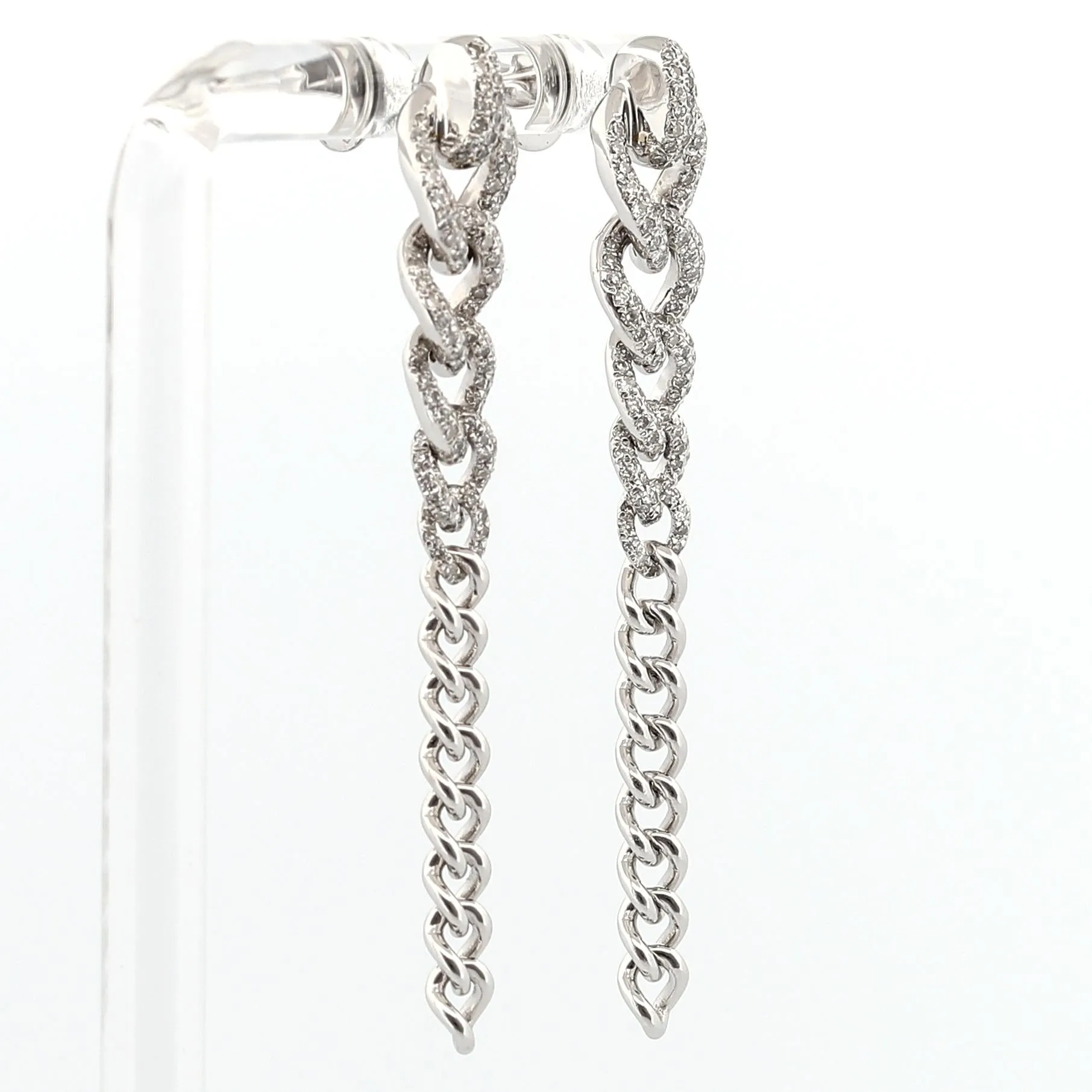 Shay Diamond 2-in-1 Gradual Drop Earrings 18K White Gold 1ctw w/Box MSRP $4,480