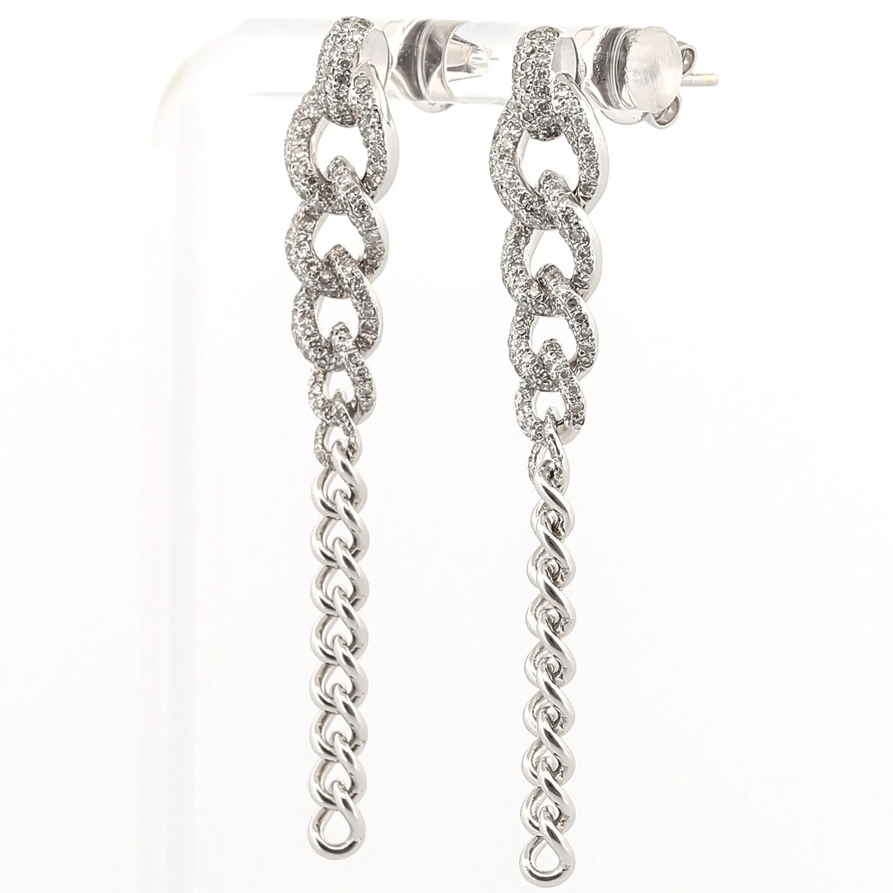 Shay Diamond 2-in-1 Gradual Drop Earrings 18K White Gold 1ctw w/Box MSRP $4,480