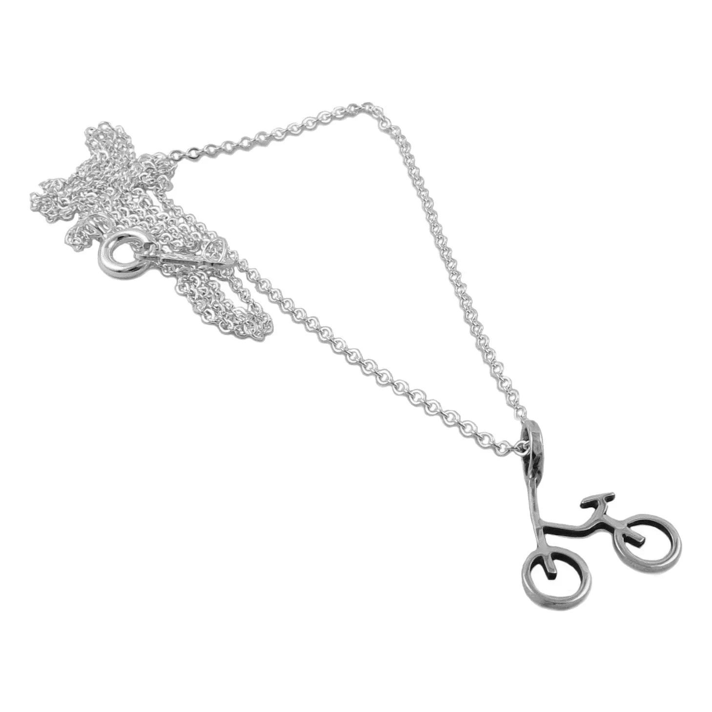 Silver Bicycle Necklace