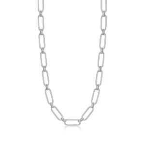 Silver Cable Connect Chunky Chain Necklace