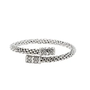 Silver Celtic Flexible Torc Bangle - Twist