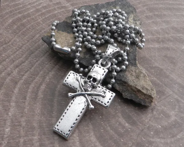 Skull Cross Pendant on Chain