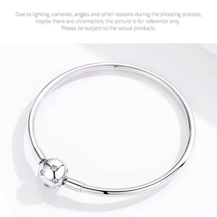 Snake Chain Bangle & Bracelet Pave Setting CZ Pendant Charm Bead DIY