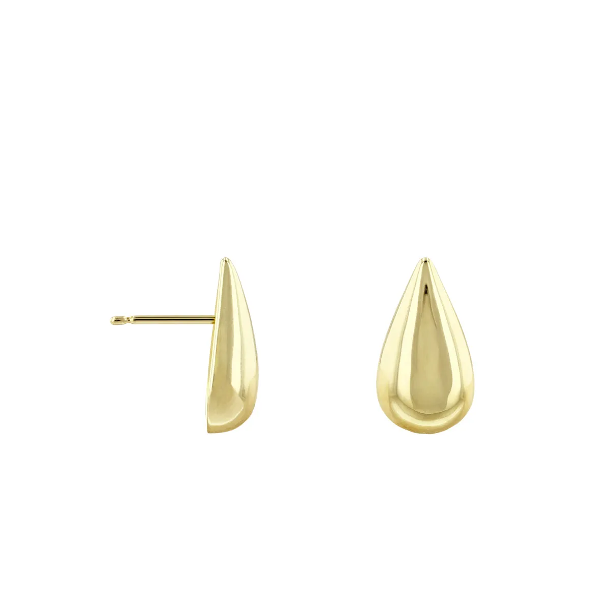 Soleil collection Polished Domed Pear Shape Earrings | 9K Solid Yellow Gold