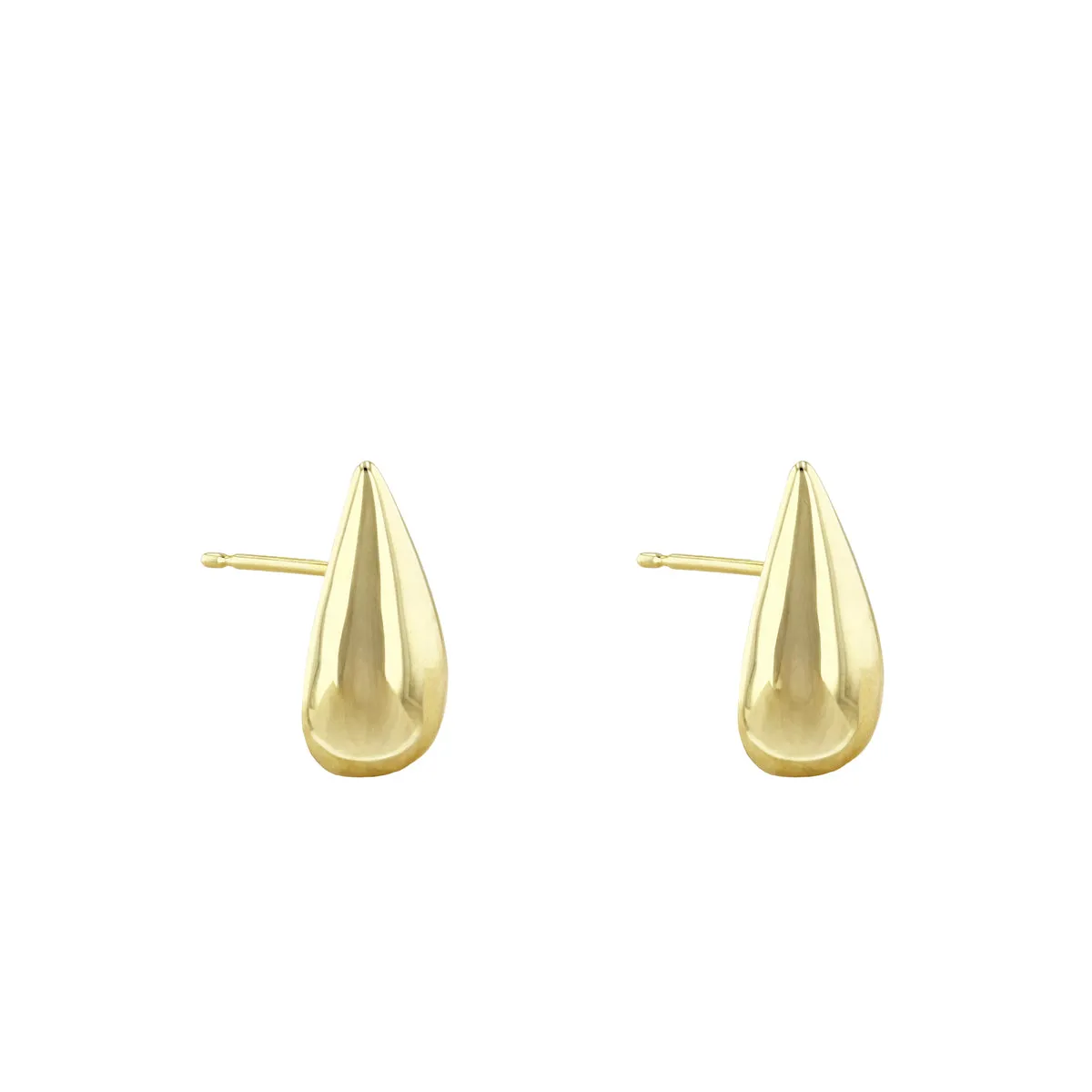 Soleil collection Polished Domed Pear Shape Earrings | 9K Solid Yellow Gold