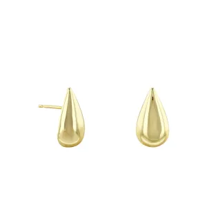 Soleil collection Polished Domed Pear Shape Earrings | 9K Solid Yellow Gold