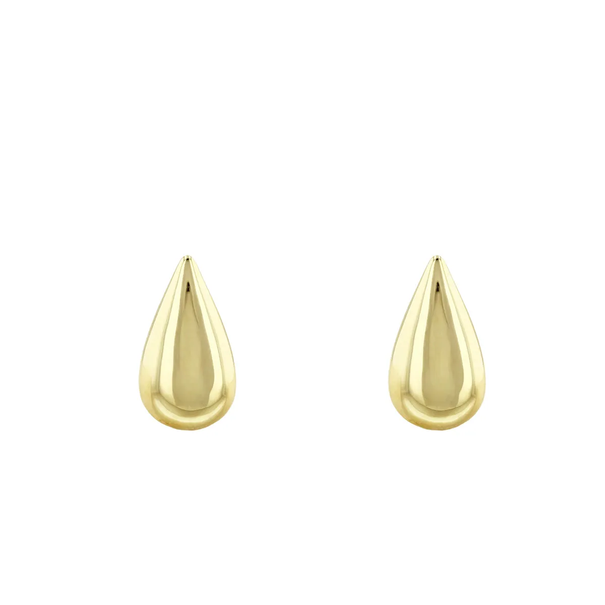 Soleil collection Polished Domed Pear Shape Earrings | 9K Solid Yellow Gold