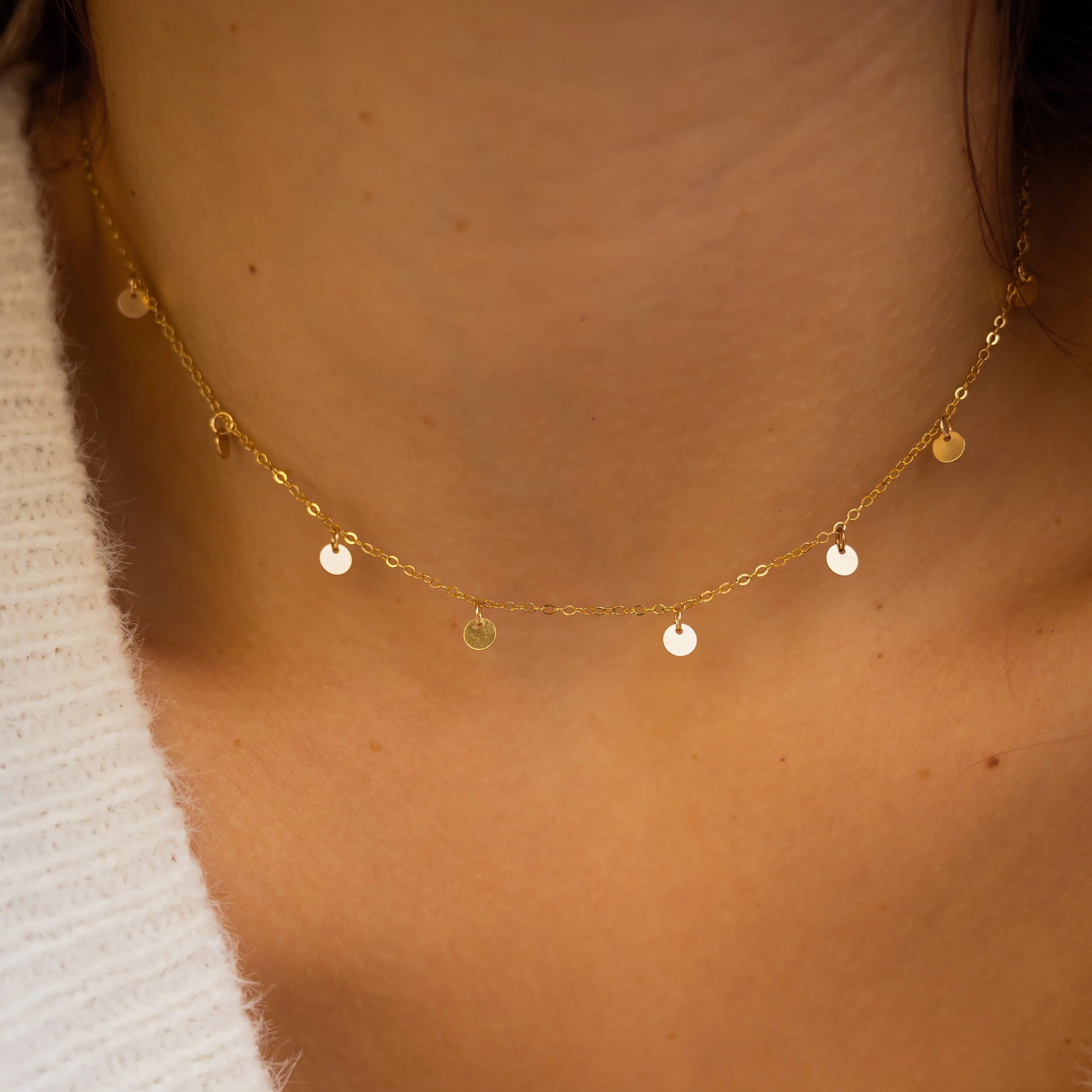 SOLEIL Gold Disc Necklace