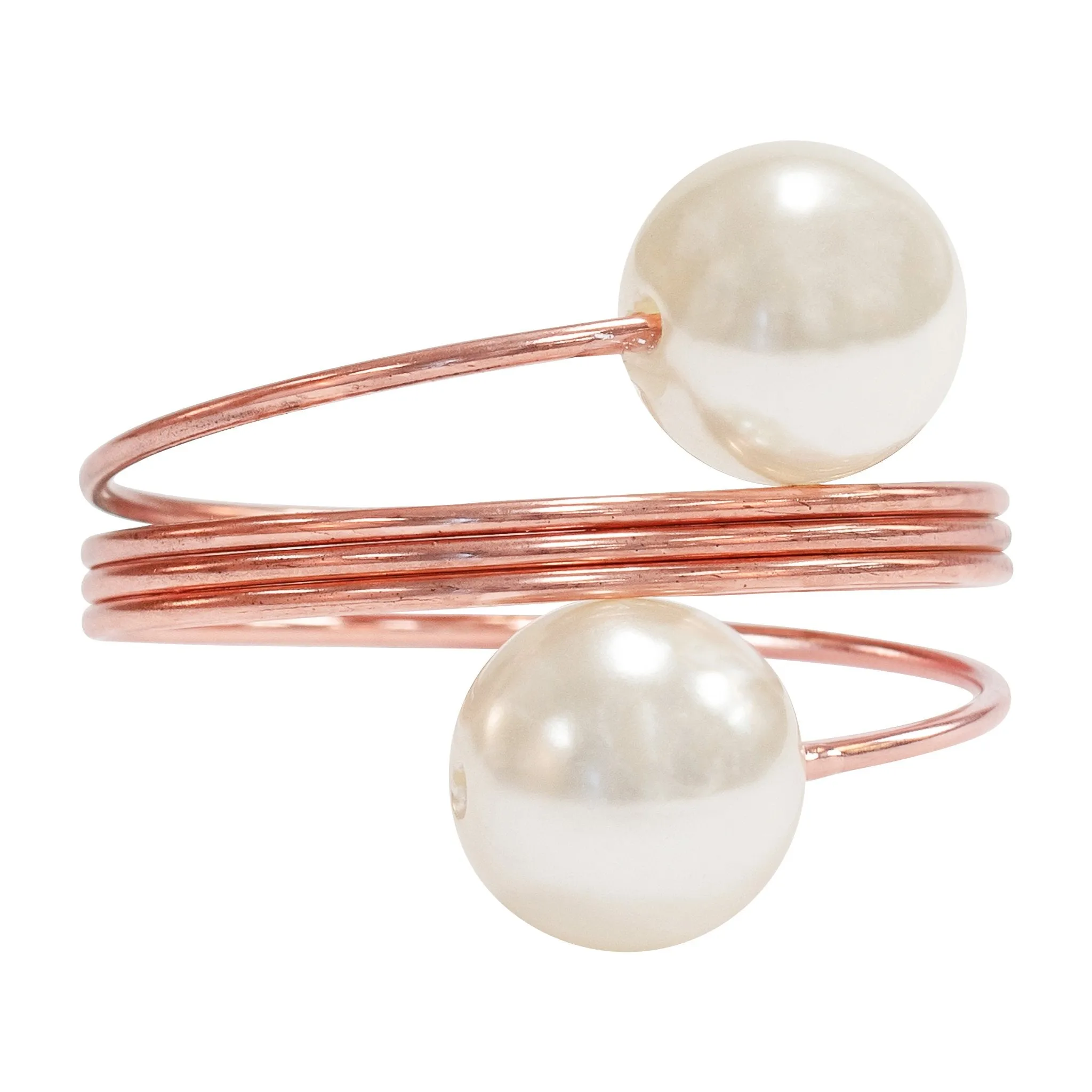 Spiral Faux Pearl Napkin Ring - Blush/Rose Gold