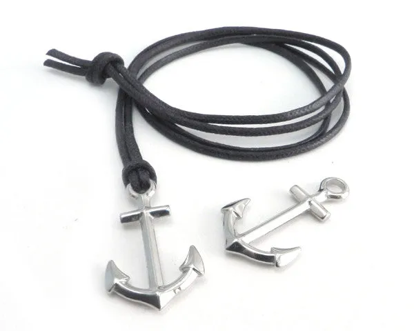 Stainless Steel Anchor on Black Cord