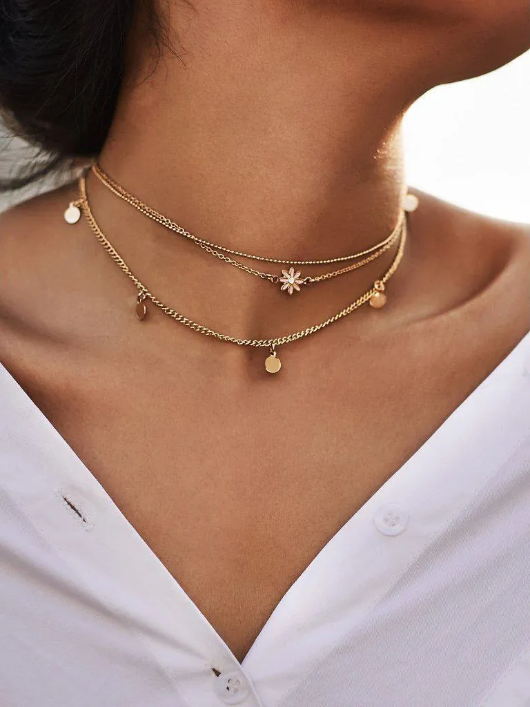 Star & Sequin Detail Chain Choker