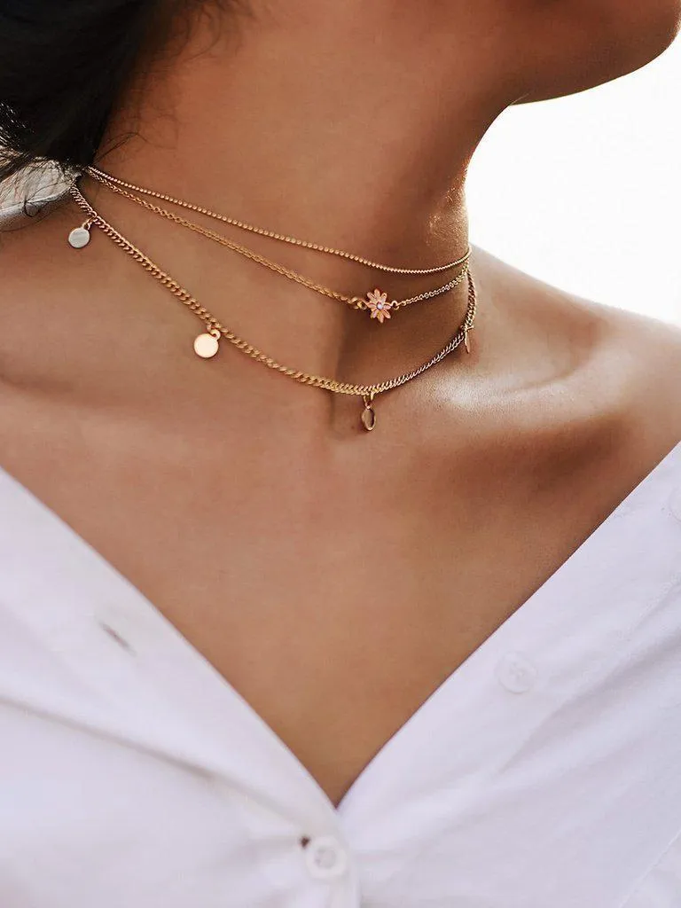 Star & Sequin Detail Chain Choker