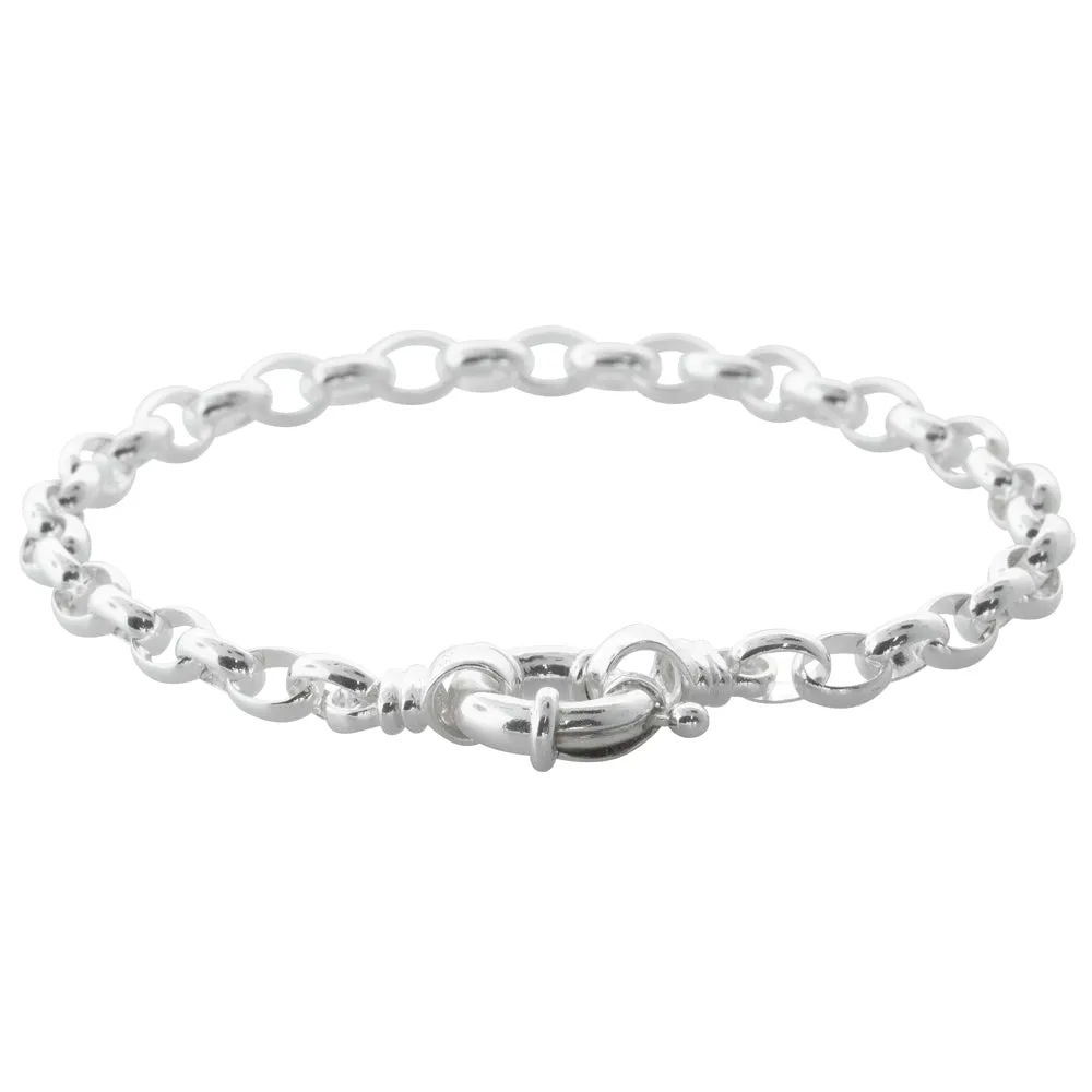 Sterling Silver Oval Belcher Bracelet