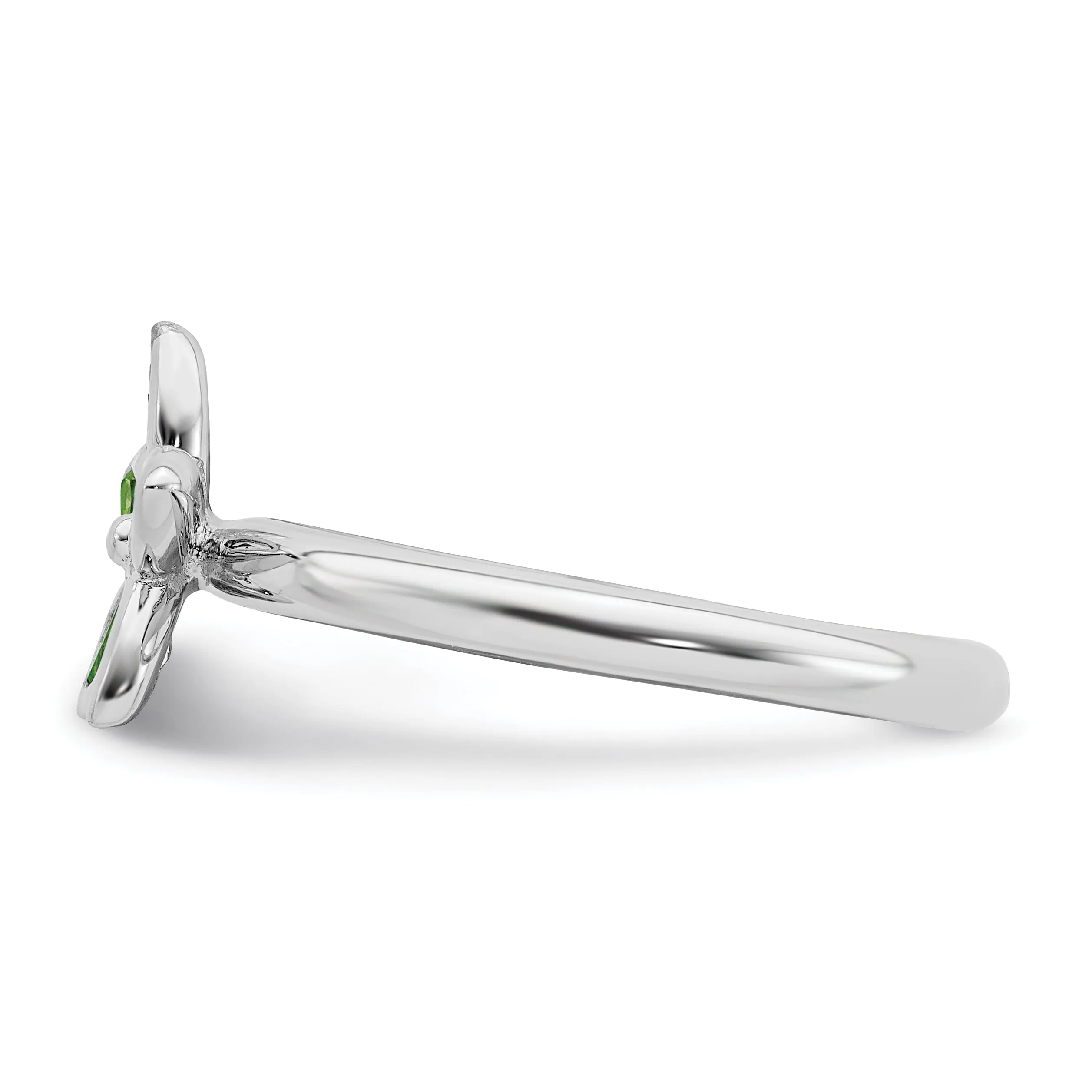 Sterling Silver Peridot Flower Ring