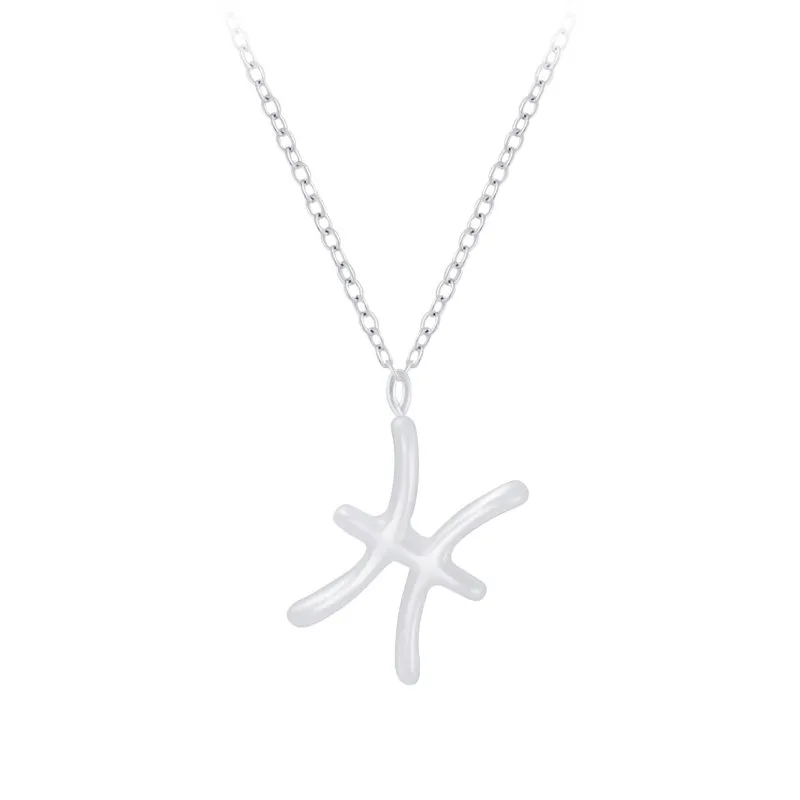 Sterling Silver Pisces Zodiac Sign Necklace