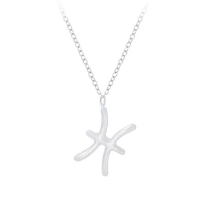 Sterling Silver Pisces Zodiac Sign Necklace