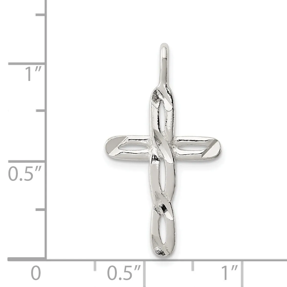 Sterling Silver Satin Latin Cross Pendant