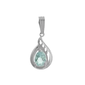 Sterling Silver White Topaz Waterdrop Pendant