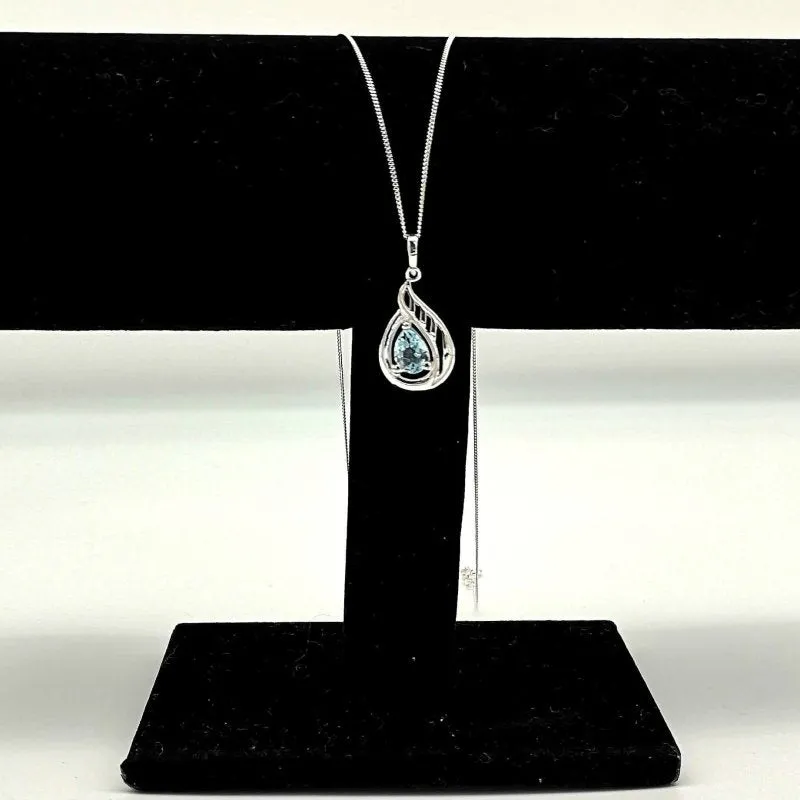 Sterling Silver White Topaz Waterdrop Pendant