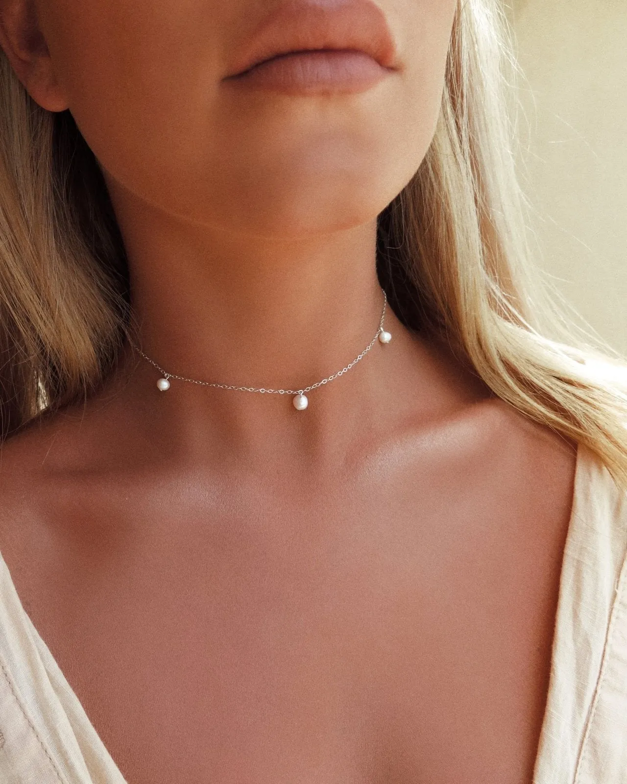 Teardrop Pearl Necklace Set (10% Off)  - Sterling Silver