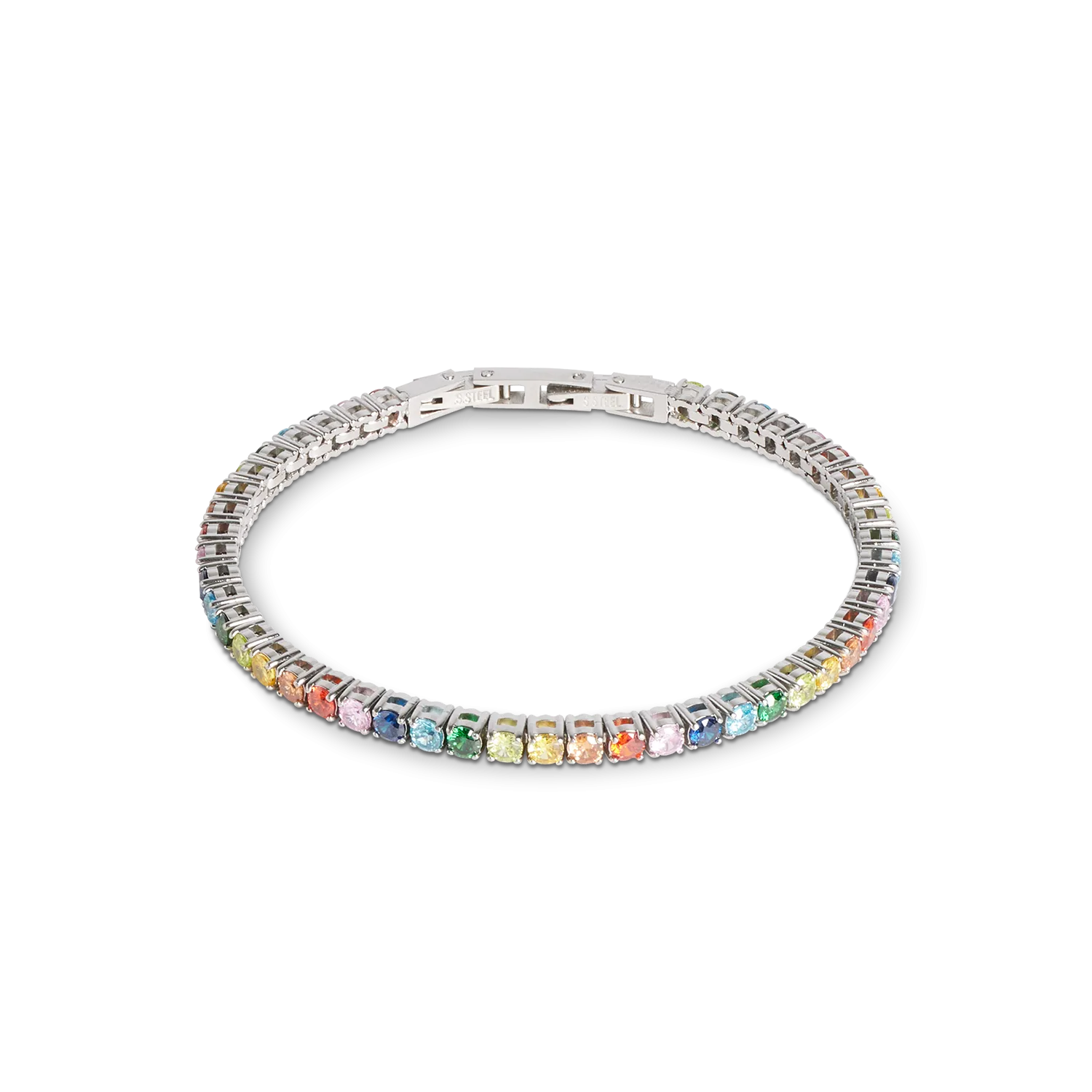 Tennis bracelet silver-multicolour