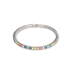 Tennis bracelet silver-multicolour