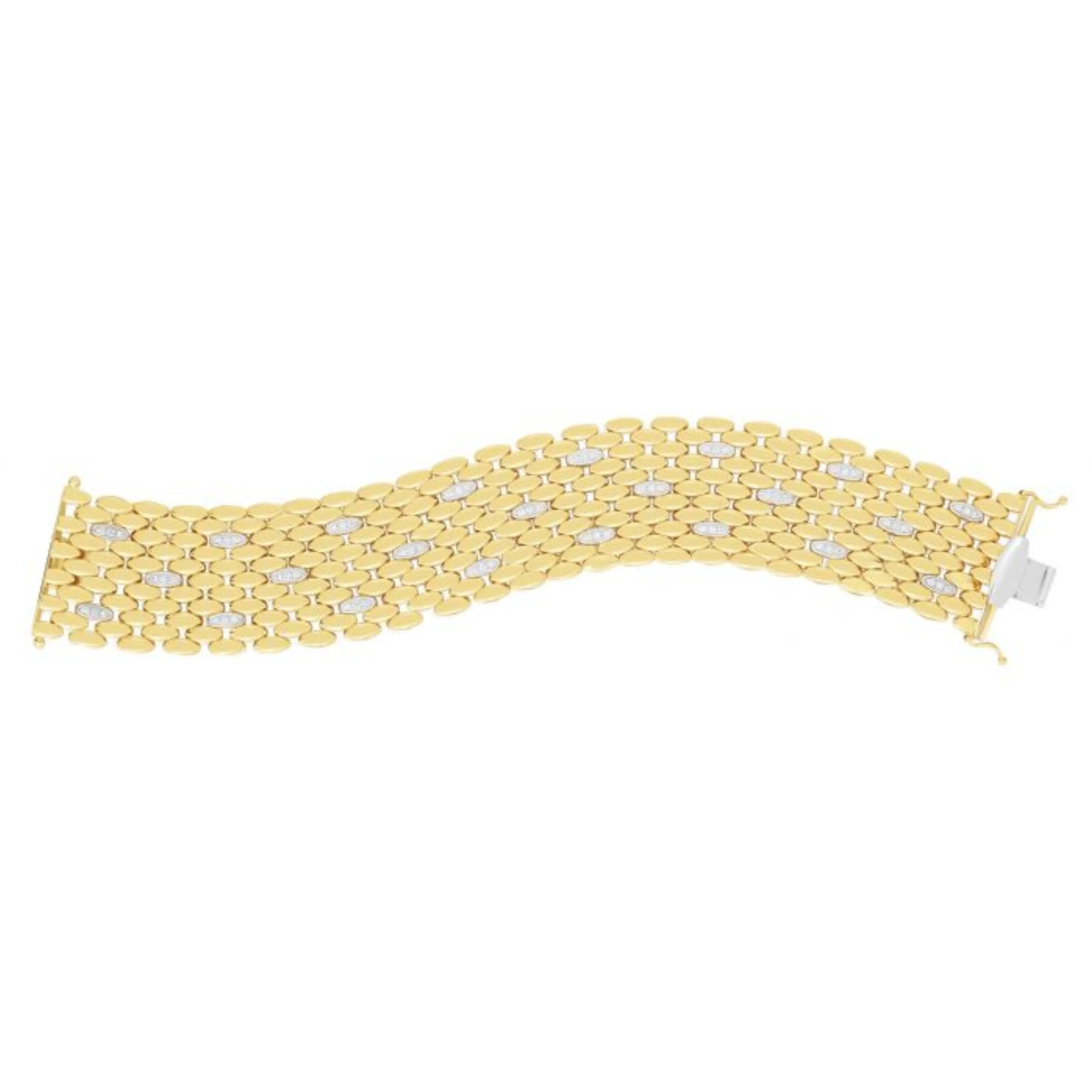 Thick Diamond Panther Bracelet