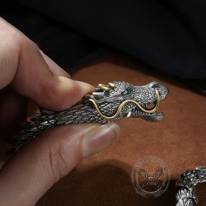 Vintage Dragon Ouroboros Copper Alloy Bracelet