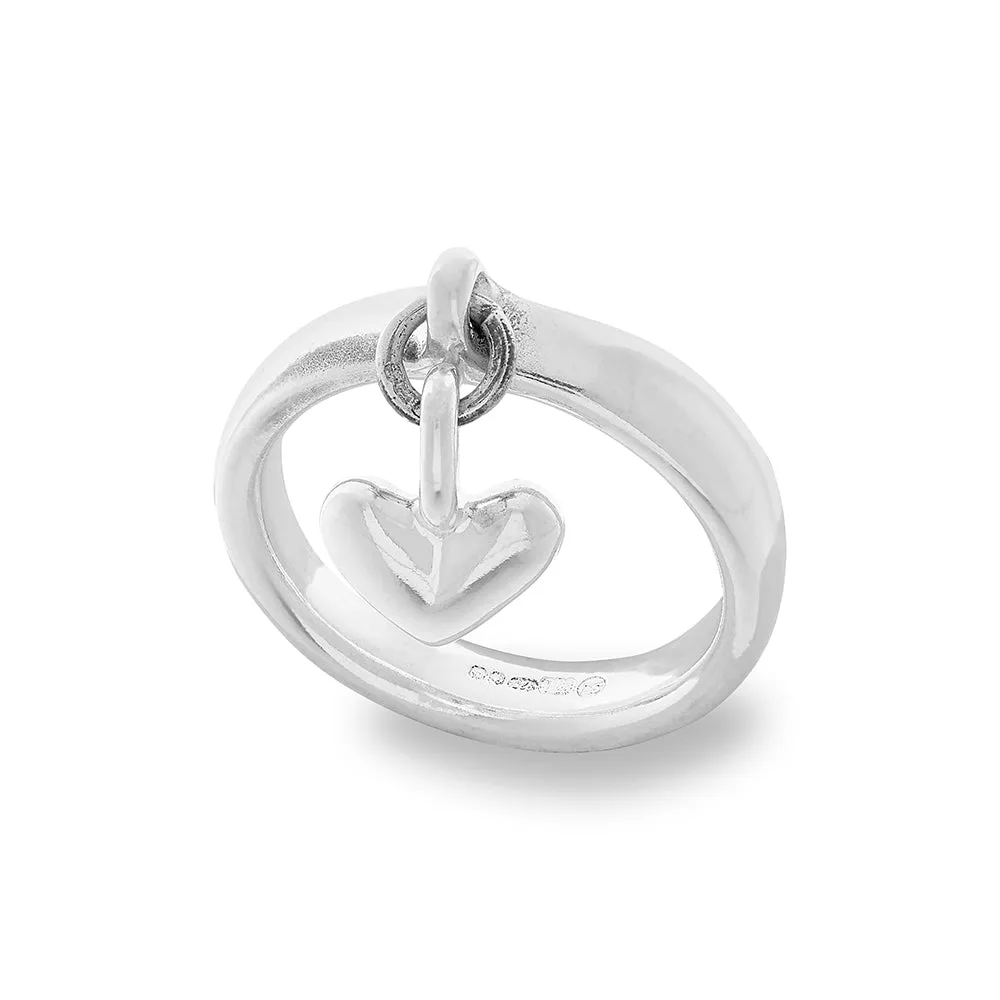 Vintage 'Midi' Sweetheart Silver Charm Ring