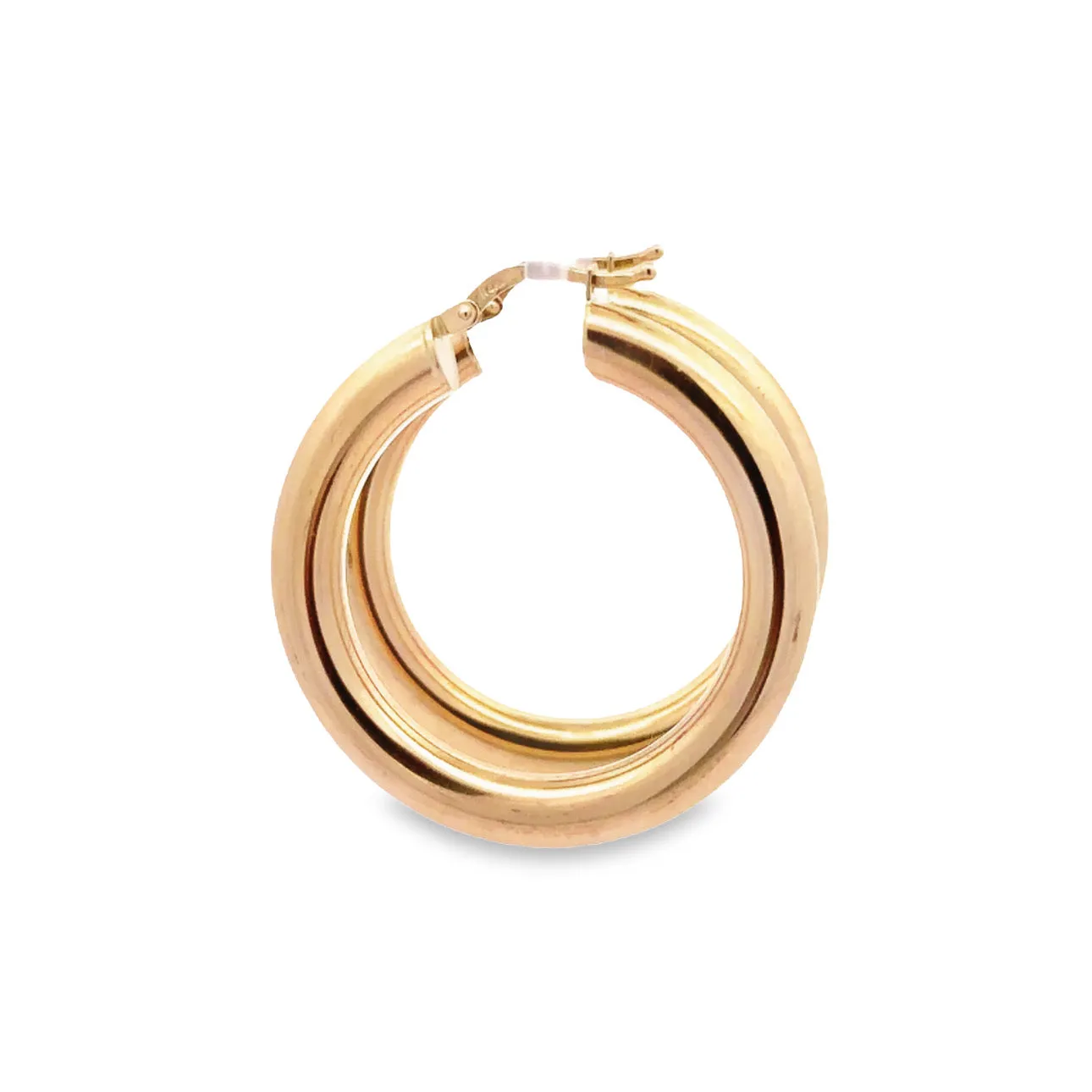 WD1154 14KT GOLD POLISHED TUBE HOOP 1.34"