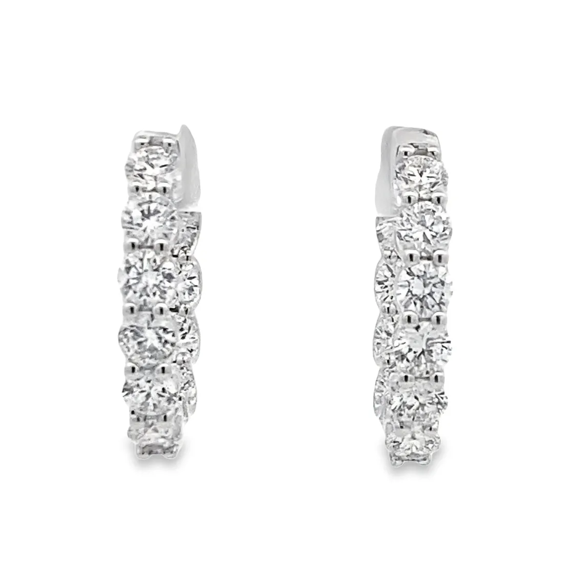 White Gold Hoop Earrings LAB Diamond Earrings LGD-RVE03338-GW3