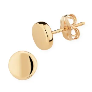 Yellow Gold Flat Round Stud Earrings by Carla | Nancy B.