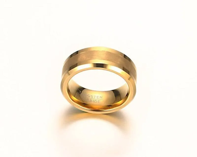 Yellow Gold Men's Tungsten Carbide Luxury Wedding Band