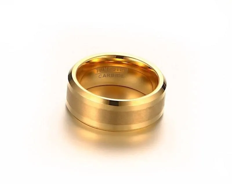 Yellow Gold Men's Tungsten Carbide Luxury Wedding Band