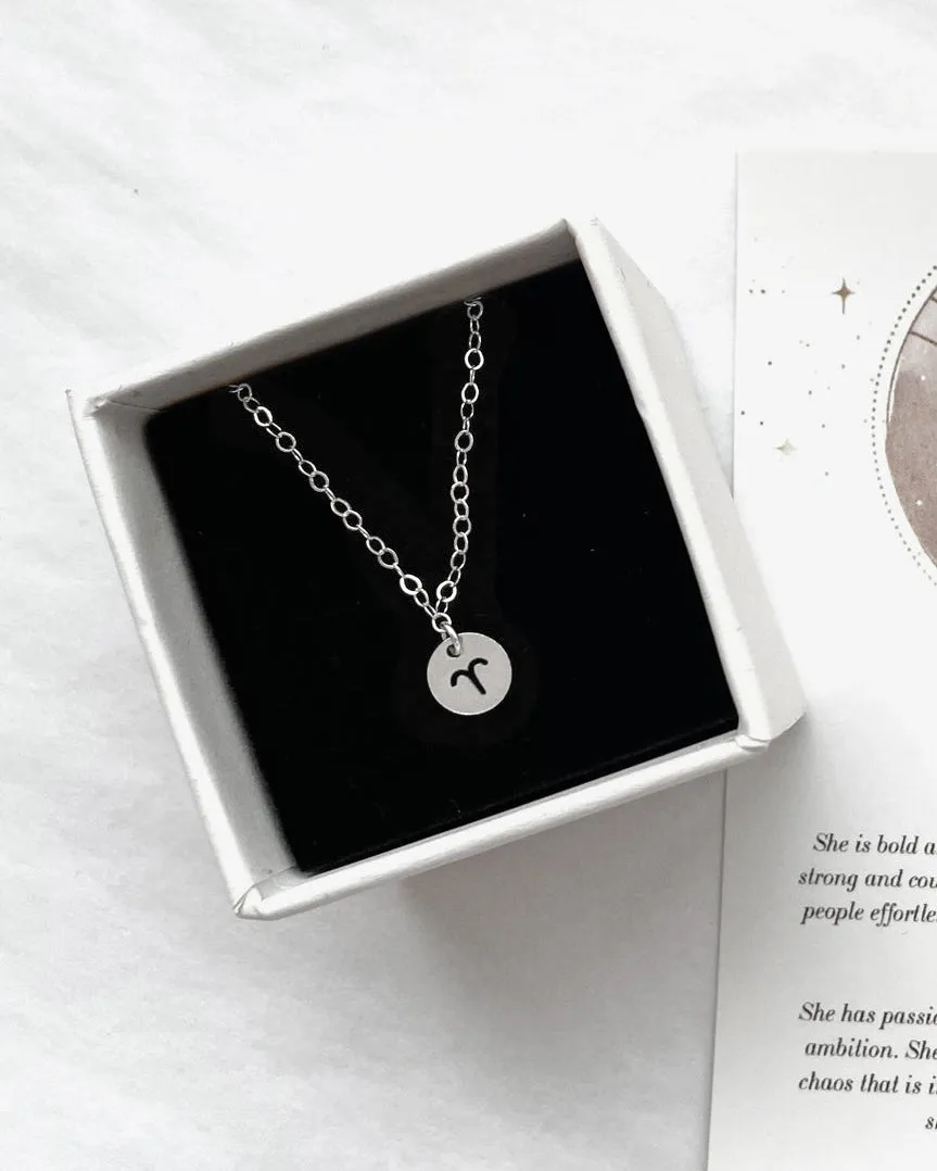 Zodiac Coin Necklace  - Sterling Silver